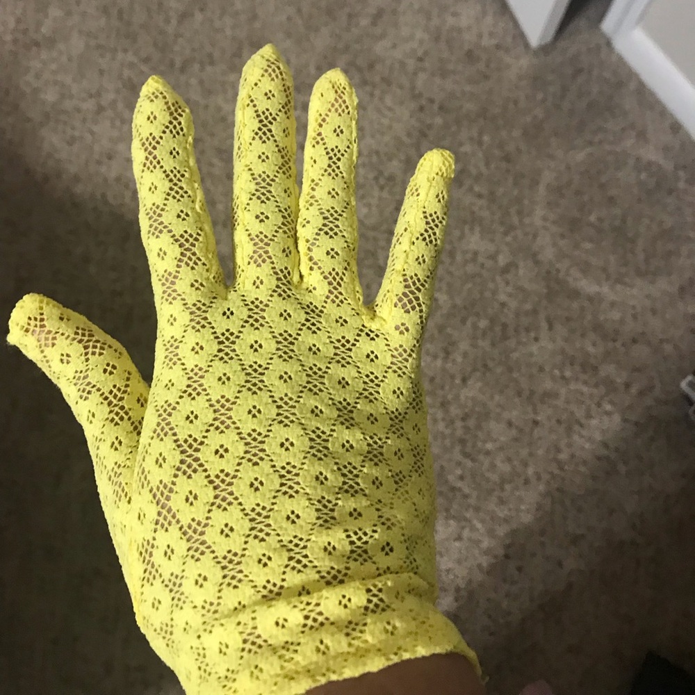 FLORAL YELLOW VINTAGE GLOVES